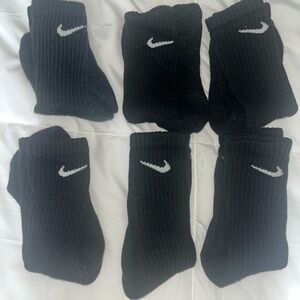 Nike Black Athletic Socks with Ribbed Texture